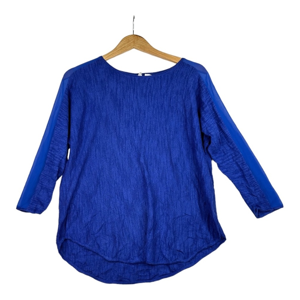 Anthropologie Moth Sabine Slubbed Doman Blue Top Size Medium